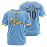 Custom Baseball Jersey - Personalized Name & Number Shirt (Brewer)