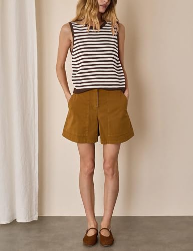 Image of Hongsui Women's Striped Color Block Sweater Vest Ribbed Knit Tank Tops Oversized Crewneck Pullover