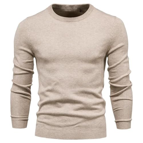 Men's Slim Fit Sweater Autumn Winter Thickened Round Neck Pullover Trendy Knit Top2