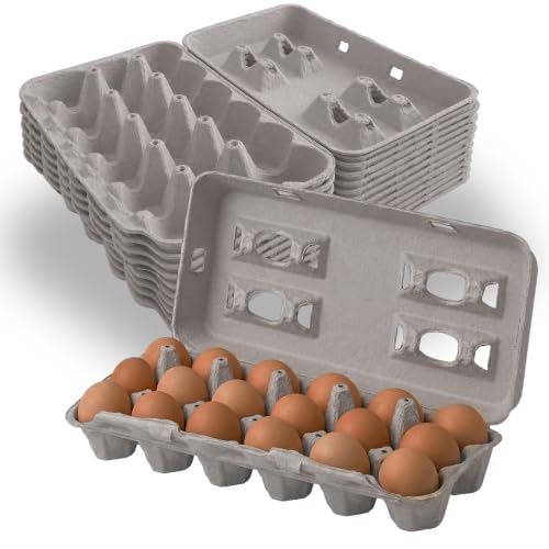 MT Products Blank Natural Pulp Egg Cartons 18 Count Egg Holders 10 Pack