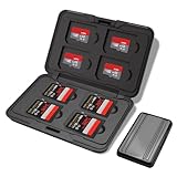 Étui de Rangement Imperméable pour 8 Cartes SD/SDHC/SDXC + 8 Cartes Micro SD/TF, Housse de Protection Compacte avec Mousqueton pour Photographes,Noir