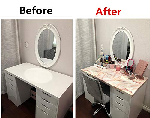 Mullsan 24''X118'' Marble Paper Granite Beige Wallpaper Peel And Stick For Countertop Cabinet Furniture Renovated Thick Waterproof Pvc (Jade) #TOP4