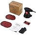 Meterk 5 Inch Random Orbit Sander 2.5A Orbital Sander with 12Pcs Sandpapers, 12000RPM, 6 Variable Speed, Efficient Dust Collector, Ideal for Finishing, Sanding, Polishing Wood