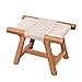Sywlwxkq Taburetes de pie Taburete de sofá Taburete tapizado Taburete de Paso bajo para el hogar Cambio de Banco de Zapatos Taburete Tejido Madera Maciza Sala de Estar al Aire Libre, 3 Tama