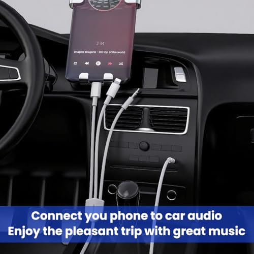 Image of Verilux 3 in 1 Type C to 3.5 mm Audio Aux Jack Cable 1.2M /3.9Ft, 3.5mm Jack to USB C /Lighting /3.5mm Cable for iPhone 17 /16 /15 /14 /13 /12 /11, iPad Pro, Galaxy S25 /S24 /S23, Work with Car Stereo