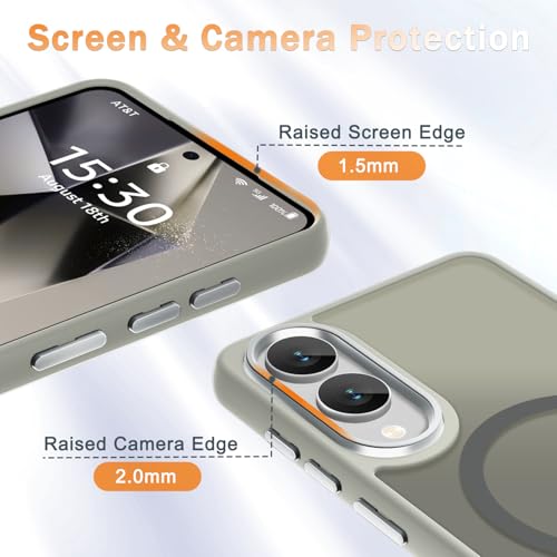 Image of for Samsung Galaxy S25 Edge Case, Matte Magnetic Phone Case with 1 Screen Protector, Support for Magsafe, Translucent Frosted Shockproof Protective Cover for Samsung Galaxy S25 Edge, Titanium Gray