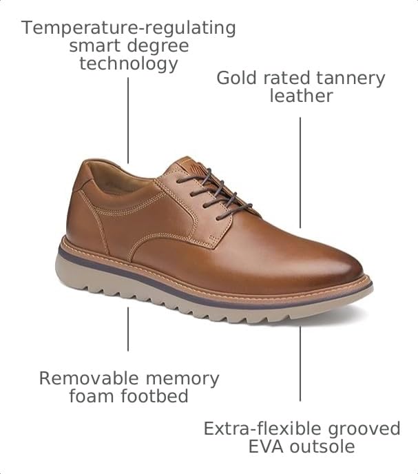 Image of Johnston & Murphy Men's Braydon Plain Toe Dress Casual Shoe