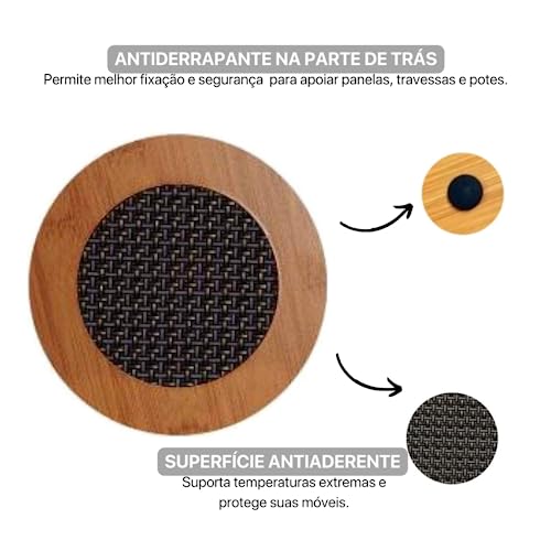 Kit 4 Descanso de Panela Redondo Para Proteger Panelas e Travessas Quentes