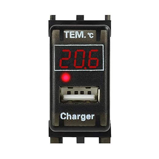 Jtron 5 V 2.1 A USB Interface Socket Car Charger and Indoor/Outdoor Termómetro Use for Nissan,Qashqai,Tiida,X-Trail,Sunny,NV200,Teana