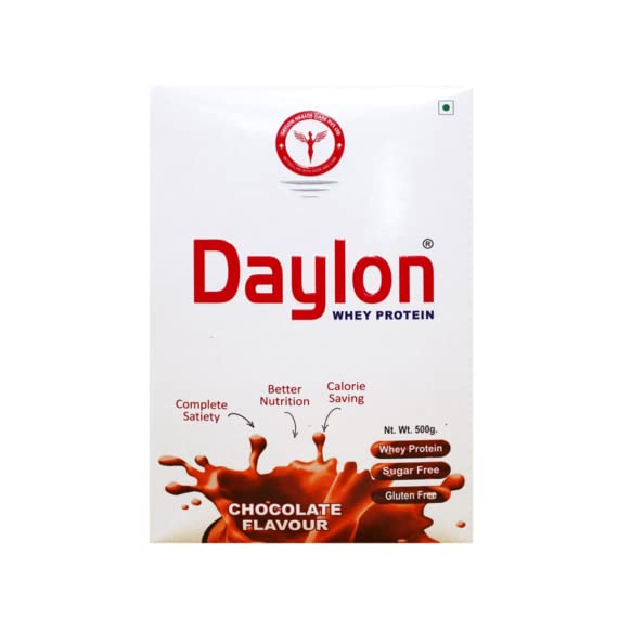 Daylon Diabetic Protein Powder, Sugar-Free, Chocolate, 500g – 15.6g Protein, 27 Vitamins, 4.8g Fiber, Diabetic-Friendly Whey Supplement