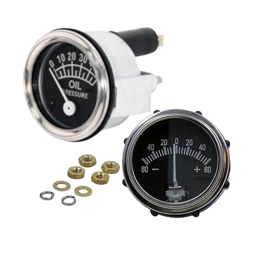 Meckparts Oil Pressure Ammeter Gauge Set A0NN10670A 9N9273A 70228719 1341365C1 1536373C1GV 378424R91 ERK37601 FAD10850A GB18557 Compatible with Ford Tractors 9N 2N 8N 600 700 800 900 NAA