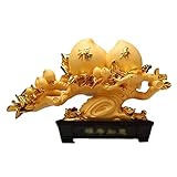 Verzierung Shou Tao Ornamente Geburtstagsgeschenke Für Älteste, Inneneinrichtung Ornamente Geburtstagsgeschenke Dekoration Zum Geburtstag (Color : Gold, Size : 43 * 15 * 28cm)