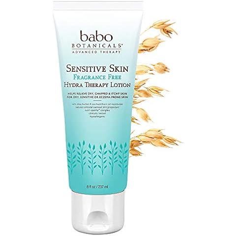 Babo Botanicals Sensitive Skin Fragrance Free Hydra Therapy Lotion for Dry and Eczema-Prone Skin, 8 Fluid Ounce Cover