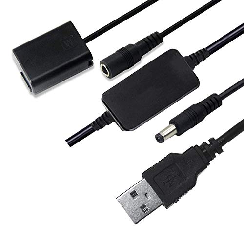 KUTENG AC-PW20の代替品DC電源USBアダプターケーブル付き,NP-FW50ダミーバッテリー, 対応 Sony Alpha A6500 A6400 A6300 A7 A7II A7RII A7SII A7S A7S2 A7R A7R2 A55 A5100 RX10 NEX-5 NEX-5A NEX-5C NEX-5CA NEX-5CD NEX-5H NEX-5K NEX-3 NEX-3A NEX-3C NEX-3CA NEX -3CD NEX-3D NEX-3Kカメラ