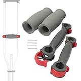 Crutch Solid Hand Grips, Replacement Cushion Handles Cane Crutch Handgrips Adjust Aluminum Crutch, 2 Pcs