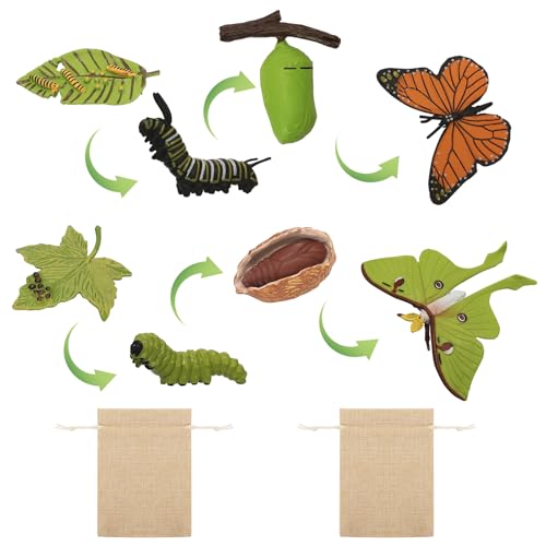 4 Stück Schmetterling und 4 Stück Motte Figuren aus Kunststoff –...