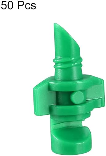Miniatura 3 de uxcell Micropulverizador de chorro de ventilador, 180 grados de refracción atomizado gotero hidropónico riego de jardín, 50 piezas (verde)