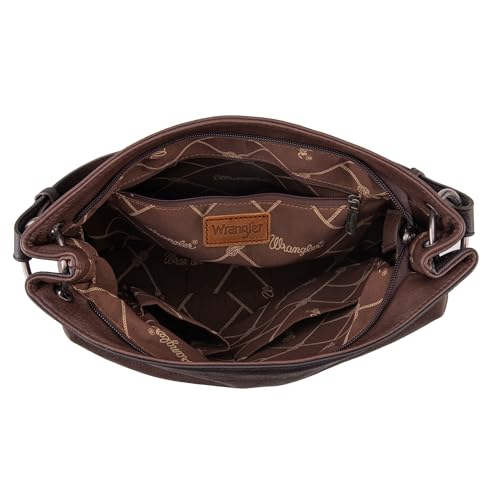 Image of Wrangler Hobo Bags for Women Vegan Leather Top Handle Shoulder Purses and Handbags