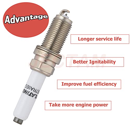 Jectam Double Platinum Spark Plug 06K905601B 06K905611C Plfer7A8Eg Plfe7Ra8Eg 4Pcs Compatible With 2013-2022 A3 A4 A5 A6 Q5 Q7 S3 Tt Tts Beetle Golf Gti Jetta Passat Ea888 Ⅲ 1.8L 2.0L #TOP4