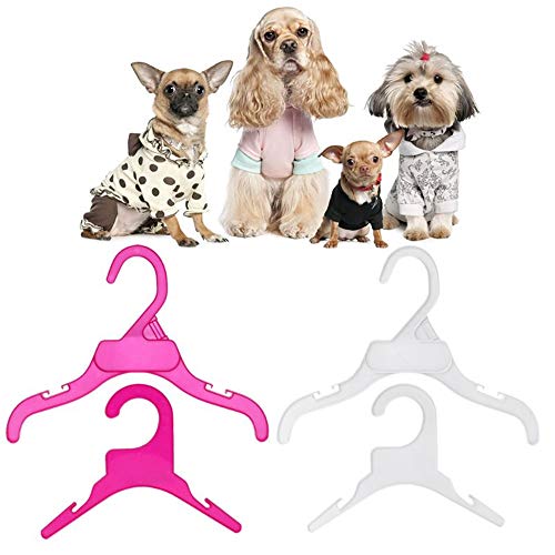 Symphonyw Pet Clothing Hanger, 10PCS Plastic Anti-Skid Dog Puppy Cat Clothes Clothing Rack for Small Animals (Pink, S) - Thumbnail 2