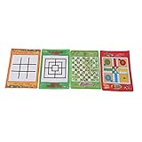 TIKATARER 4-in-1-Schachspiel für, Tragbare Faltbare Brettspiele mit Schlangenleitern und Ludo, Ideal für Familienreisen Im Innen- und Außenbereich