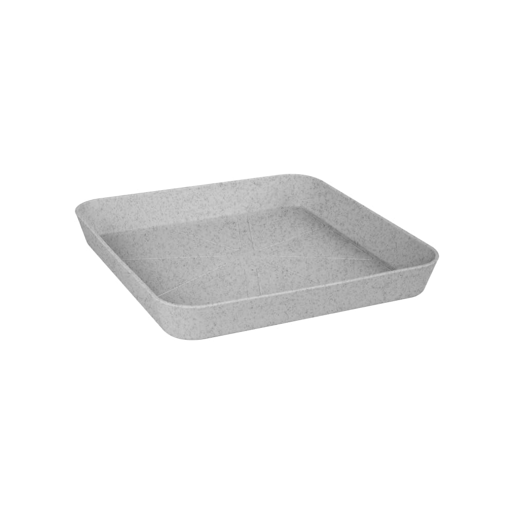 elho Loft Urban spodek kwadratowy 28 - spodek do użytku na zewnątrz i akcesoria - Ø 27,5 x wys. 3,8 cm - szary/żywy beton