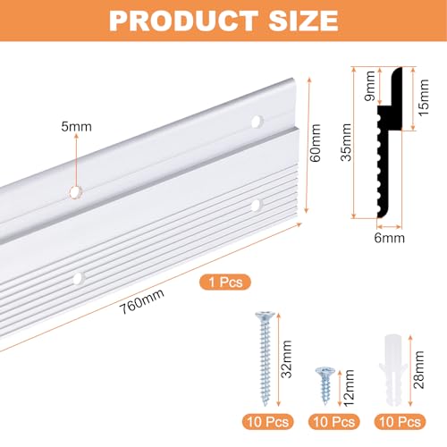 Image of uxcell French Cleat Picture Hanger 30 Inch, 1 Pairs Aluminum Z Clip Supports 120bs, Interlocking Wall Mounting Bracket, to Hang Mirrors, Panels, Shelves, Headboards, Art Frames,(a23081700ux0546)
