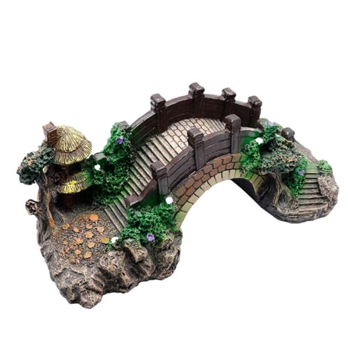 Image of Resin Arch Bridge Aquarium Ornament - Miniature Garden Decor for Fish Tank, Terrarium & Fairy Garden, Durable Artificial Bridge Model for Indoor /Outdoor Landscape Accessories
