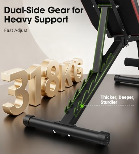FLYBIRD Banco Musculación Plegable, Banco Ajustable con 8 Ángulos y 3 Alturas de Pie, Capacidad de 318 kg, Plano/Inclinado/Declinado/Vertical para Entrenamientos de Cuerpo Completo en Casa y Oficina - imagen 3
