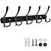 TXErfolg - Perchero negro para pared con 5 ganchos Perchero para pared con tornillos Perchero resistente para pared para abrigos Toallas Albornoces Sombreros Ropa Batas Armarios Batas