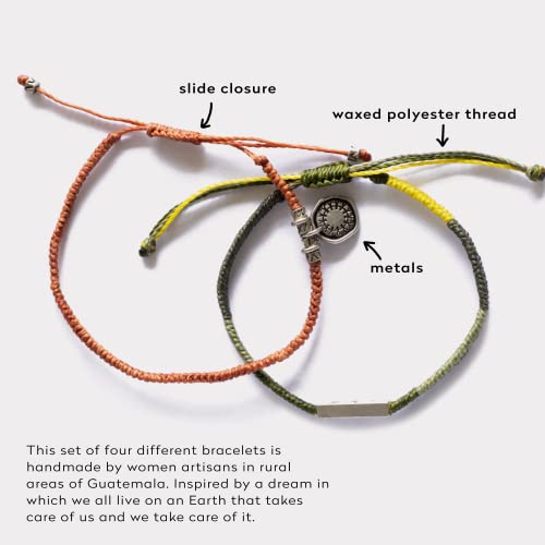Wakami New World Handmade Boho Friendship Bracelets Set of 3 | Braided Indie Bracelets for Women | Handmade, Waterproof Waxed Thread | 6.5 IN4