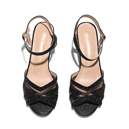 Image of DREAM PAIRS Women's Nina Low Heel Pump Sandals | Wedding Sandals