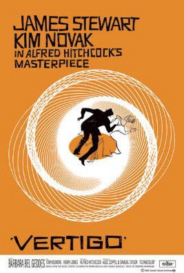 Poster Vertigo Hitchcock vintage grand format 100x70cm affiche plastifiée