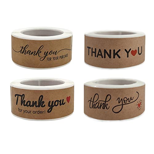 1" X 3" Thank You For Your Order Stickers Rectangle Gift Seal Kraft Paper Thank You For Your Purchase Stickers Labels For Business Wedding Party Decor Handmade Decoration Sticker (4 Rolls, 480 Pcs) #TOP4