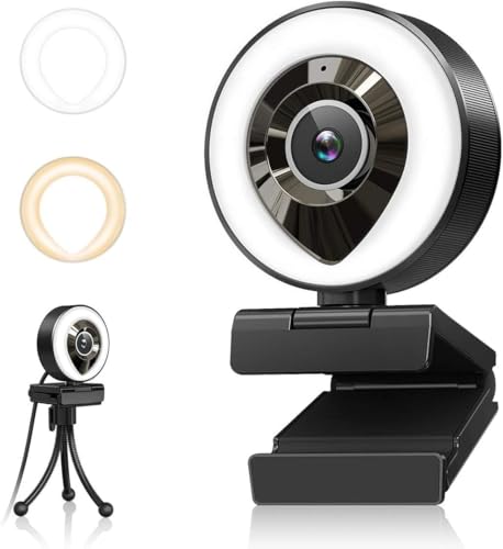 AIDELF Webcam Computer Camera 1080P with Dual Microphone Adjustable Right Light...
