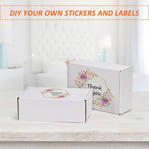 Image of HORLIMER 9x6x3 inches Shipping Boxes Set of 25, White Corrugated Cardboard Box Literature Mailer, 25 Stickers Included
