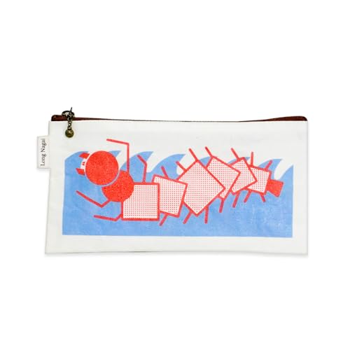 [白石和紙]ポーチ(孫太郎虫) | Long Nagai 丈夫 育てる 孫太郎虫 日常使い ギフトにも シンプル デザイン 虎斑楮 お取り寄せ 宮城県[560003]