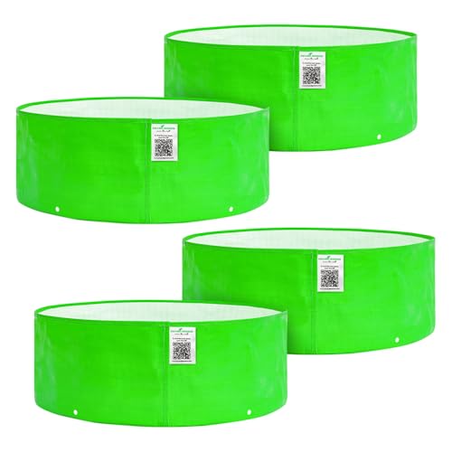 Image of Anandi Green's Hdpe Uv Protected 260 GSM Round Green Colour Plants Grow Bags Suitable for Terrace and Vegetable Gardening 18x6 inch Pack of 4