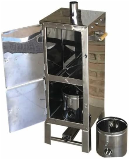 Defumador Inox para 5Kg + Termômetro + Baldes E Ganchos