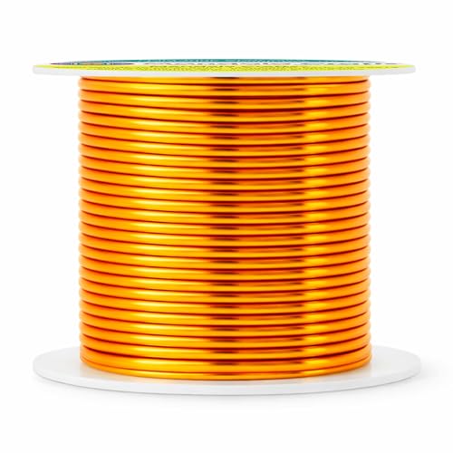 Image of Mandala Crafts 14 Gauge Gold Tone Anodized Aluminum Craft Wire, 60 FT | Colored, Flexible, Bendable, for Bonsai, Armature, Sculpting, Wire Wrapping, Jewelry Making, Weather & Tarnish Resistant