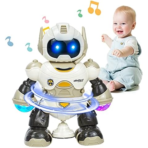 Tcvents Toddlers Toys, Baby Robot Toy for 1 2 3 Year Old Boys Girls, Electric Dancing Robot Musical Light Baby Sound Musical Toys with Music & Lights for Babies Age 6 Months+ Baby Cover