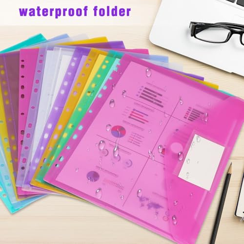 Envelopes de plástico A5, pacote com 12 pastas de arquivos A5, envelopes transparentes de poliéster,