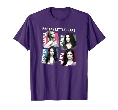 Pretty Little Liars Group Name Boxes T-Shirt, Men, Purple, Large