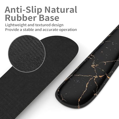 Image of Storite Mouse Pad Wrist Support, Memory Foam Keyboard Wrist Pad & Wrist Rest Set for Computer Keyboard for Easy Typing & Pain Relief for Office & Home (Black Marble Design)