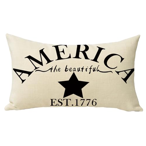Fjfz 4th of July Lumbar Decorative Throw Pillow...