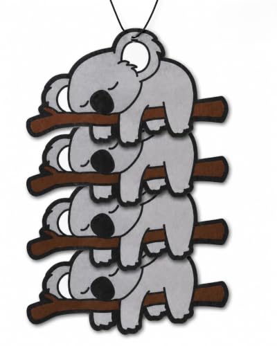 Image of Fresh Fresheners Cute and Funny Lazy Koala Car Air Freshener 4 Pack Scented with Premium Oils