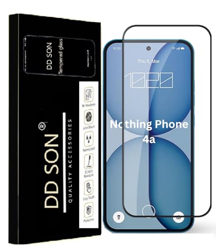 Image of DD SON Premium Tempered Glass Screen Protector Guard Compatible For Nothing Phone 4A 5G (6.78 Inch, Pack of 1) | Edge to Edge Coverage With Easy to installation kit for Smartphone