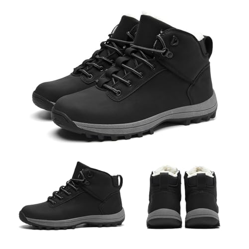 Men's Waterproof Winter Snow Boots Cold-Weather Lightweight High-Traction Grip Hiking Ankle Boots Warm Fur Lined Anti-Slip Outdoor Work Trekking Booties3