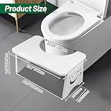 Bamboo Squatting Step Toilet Stool for bathroom, Foldable Bathroom Squat Aid Proper Toilet Posture Footstool, Ergonomic Curve Squatting Potty Poop Stool with Non-Slip Pads,6.9Inch Height (White) - Image 2