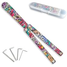Foldable Plastic Tool with Graffiti Art Design - Safe Plastic Training Tool for Beginners, Includes Storage Case & 4 Hex Wrenches, Lightweight & Perfectly Balanced
